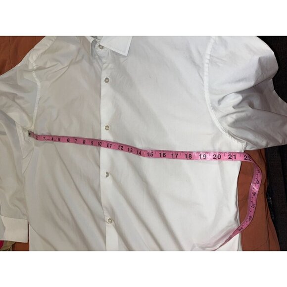 Paco Rabanne White Slim Fit Button-Up Long Sleeve Shirt Men's Size 17.5 - Picture 5 of 8